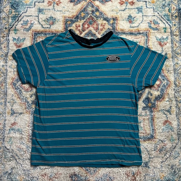 No Fear Logo Striped T-shirt Medium - Picture 1 of 5